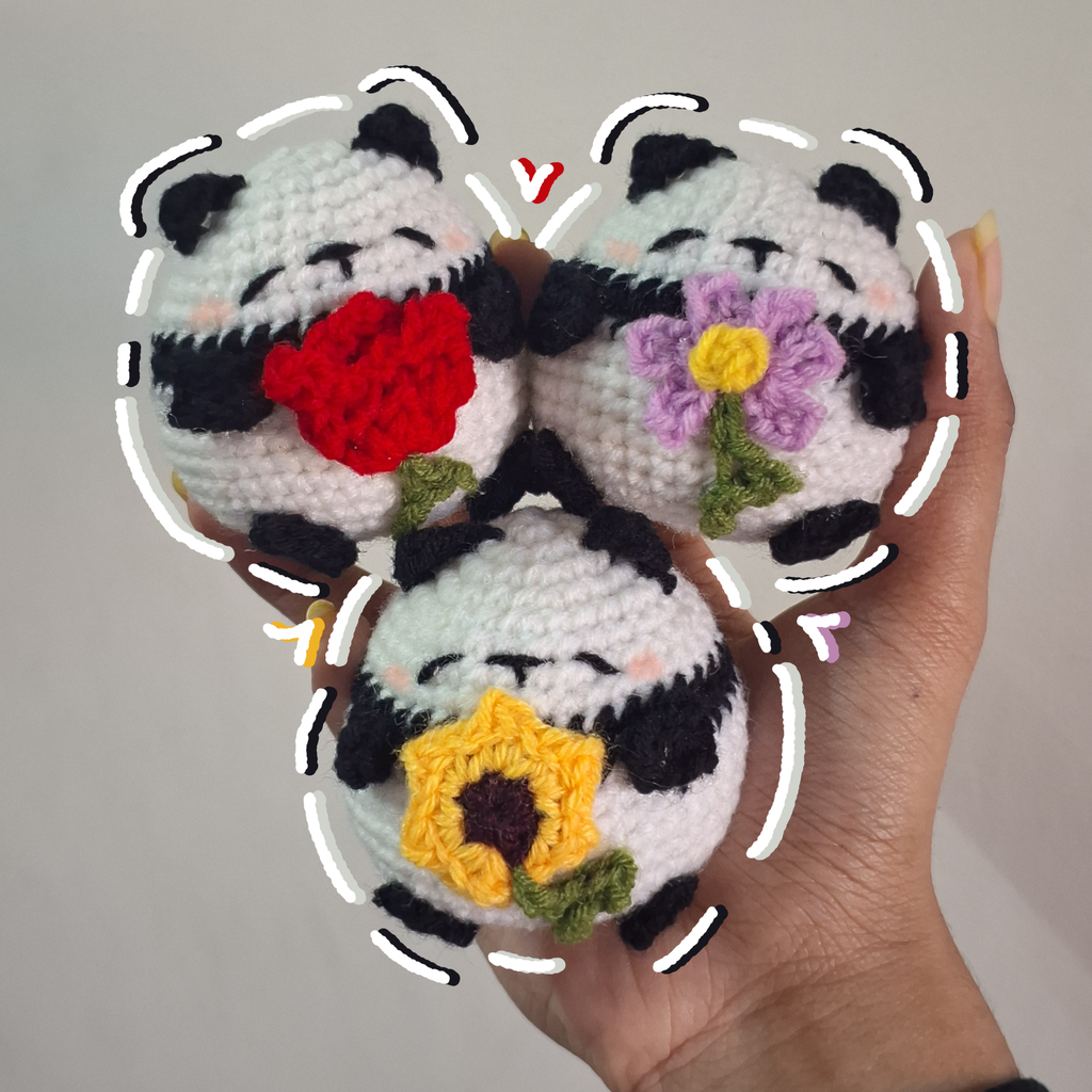 Chonky Panda with Sunflower