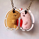 Kissing Capybara Duo Keychains