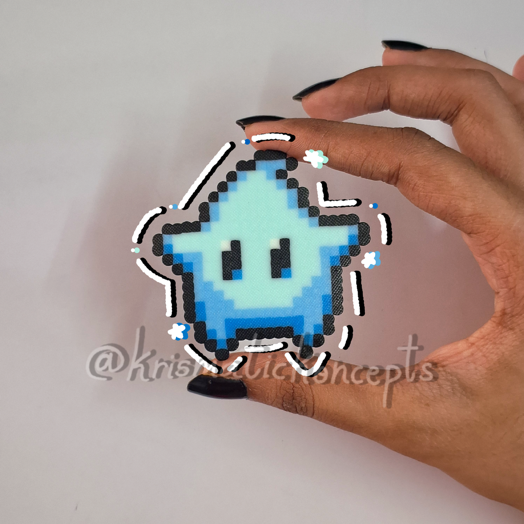 Blue Star Pixel Bead