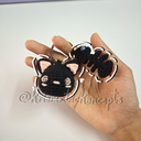 Black Cat and Fish Bone Keychain